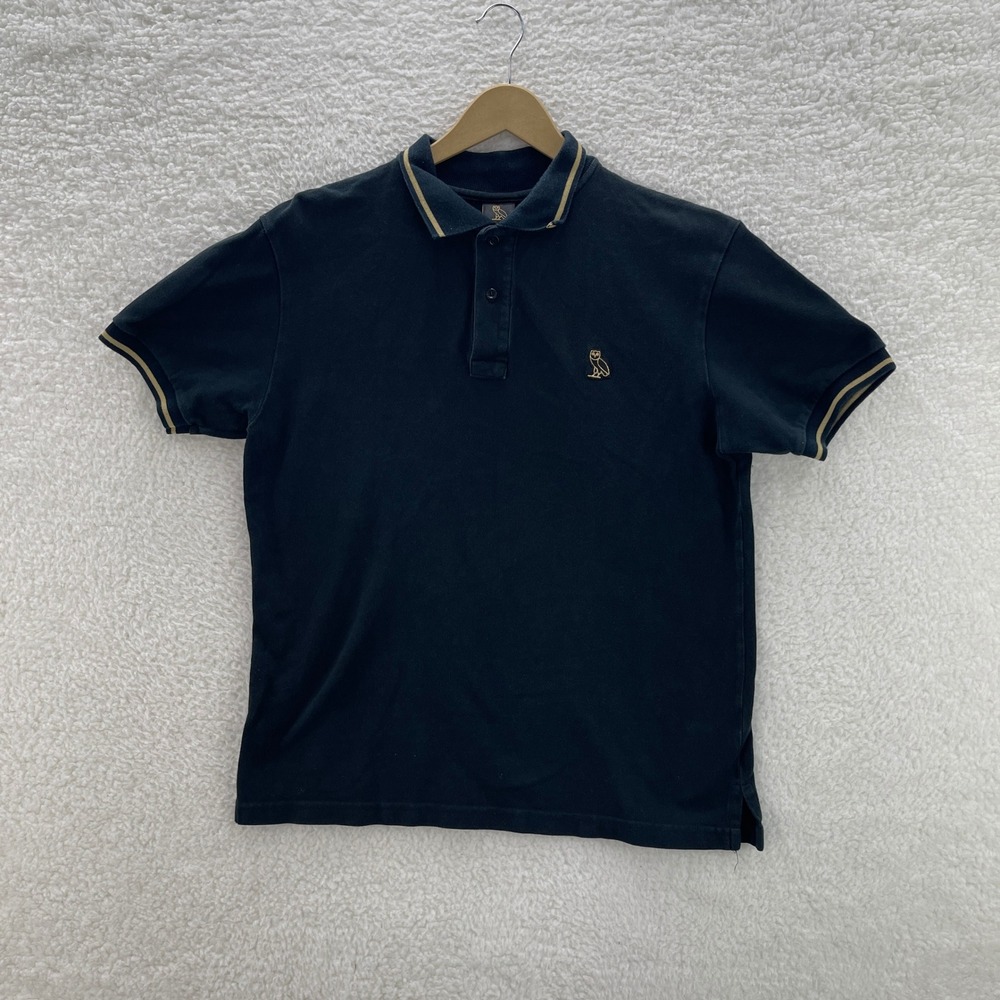 OVO Polo Shirt Mens XL Black October's Very Own Drake Made in Canada Streetwear